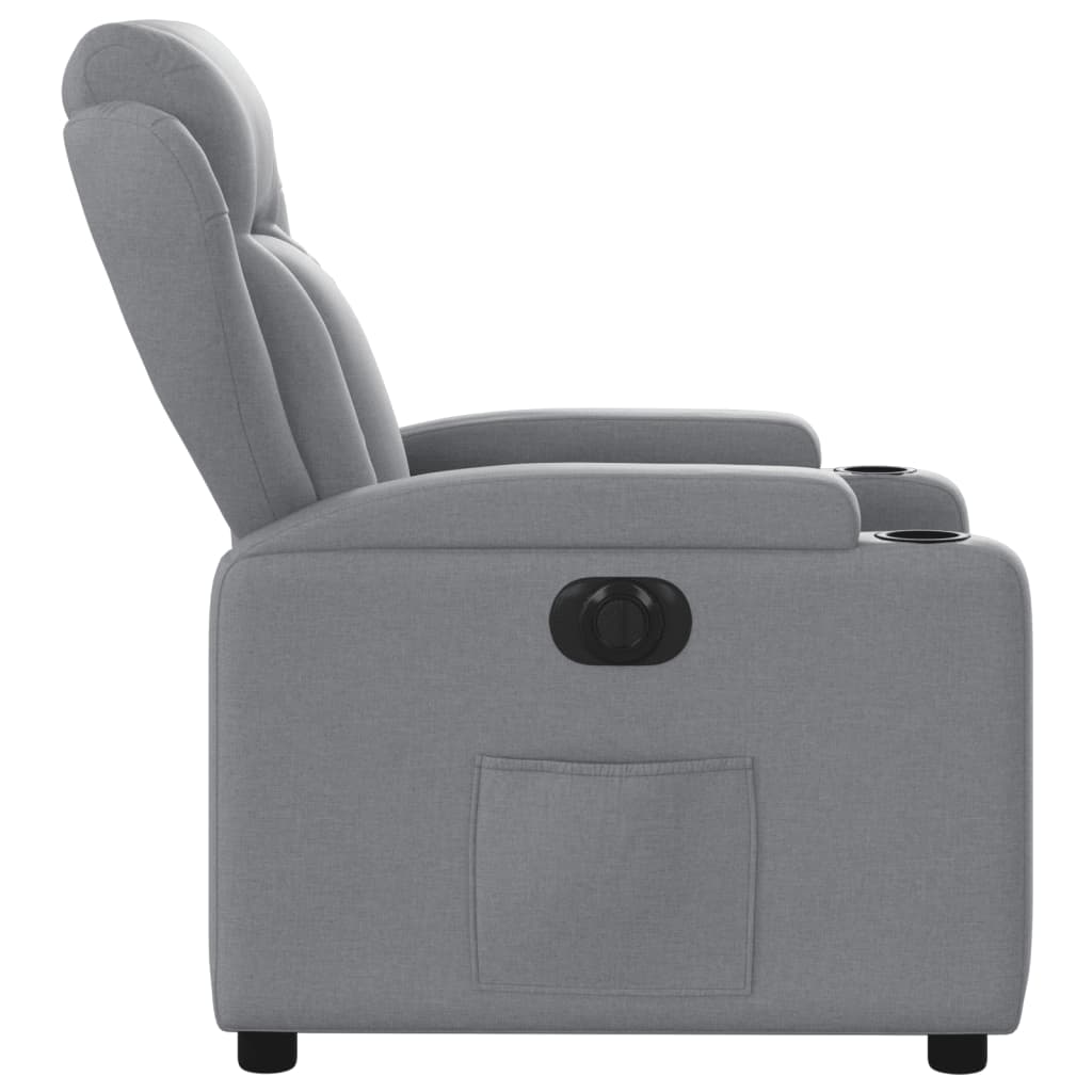 Fauteuil inclinable électrique en tissu gris clair