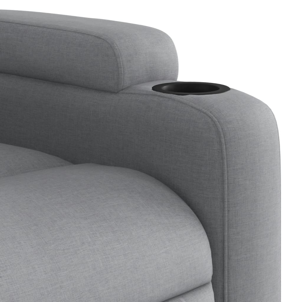 Fauteuil inclinable électrique en tissu gris clair