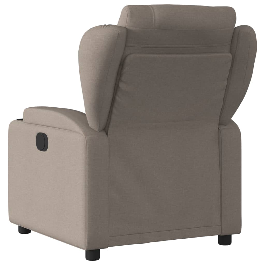 Fauteuil inclinable électrique en tissu taupe