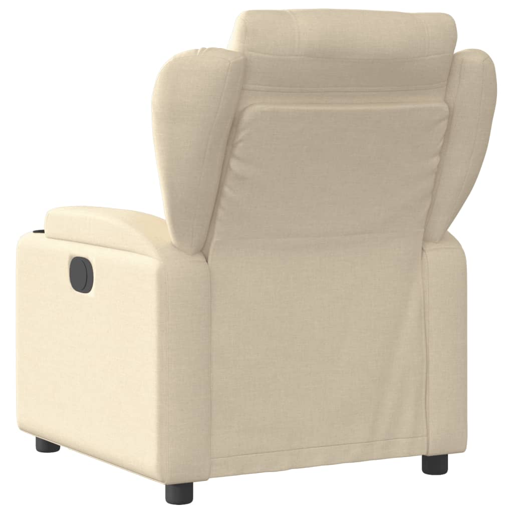 Fauteuil inclinable électrique en tissu crème