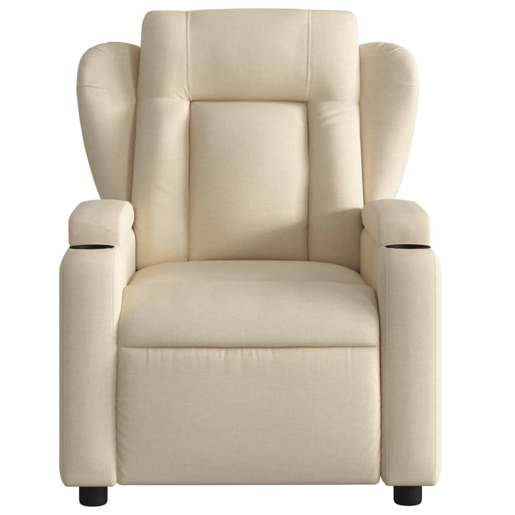Fauteuil inclinable électrique en tissu crème
