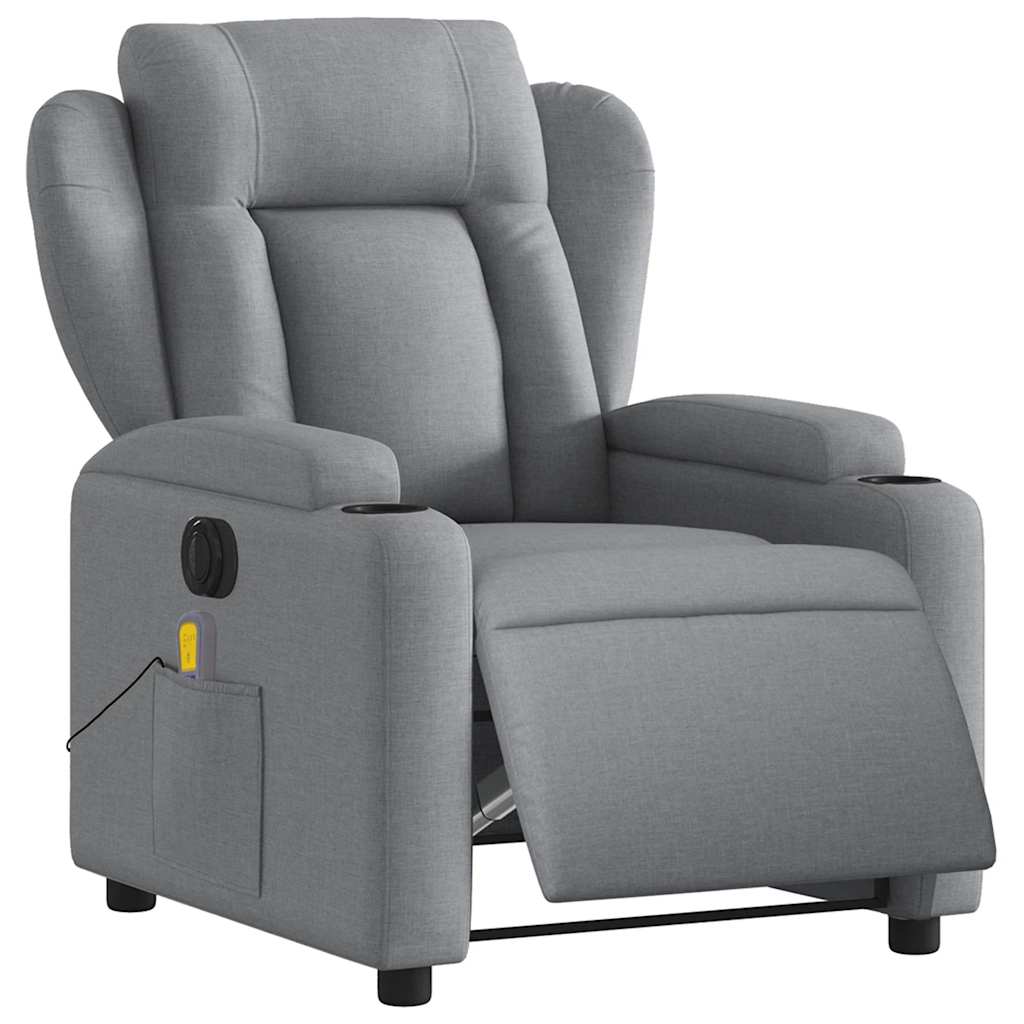 Fauteuil de massage électrique en tissu gris clair