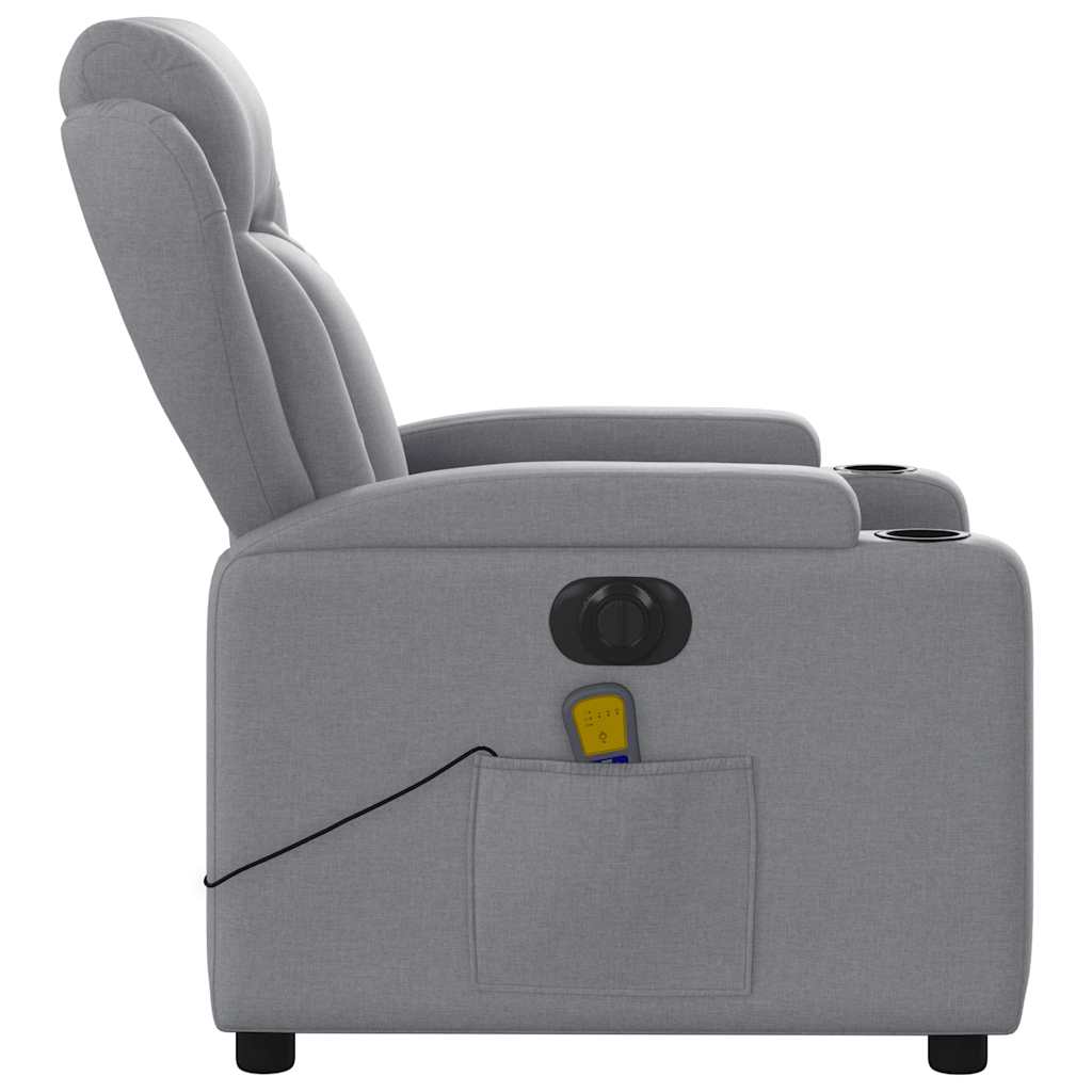 Fauteuil de massage électrique en tissu gris clair