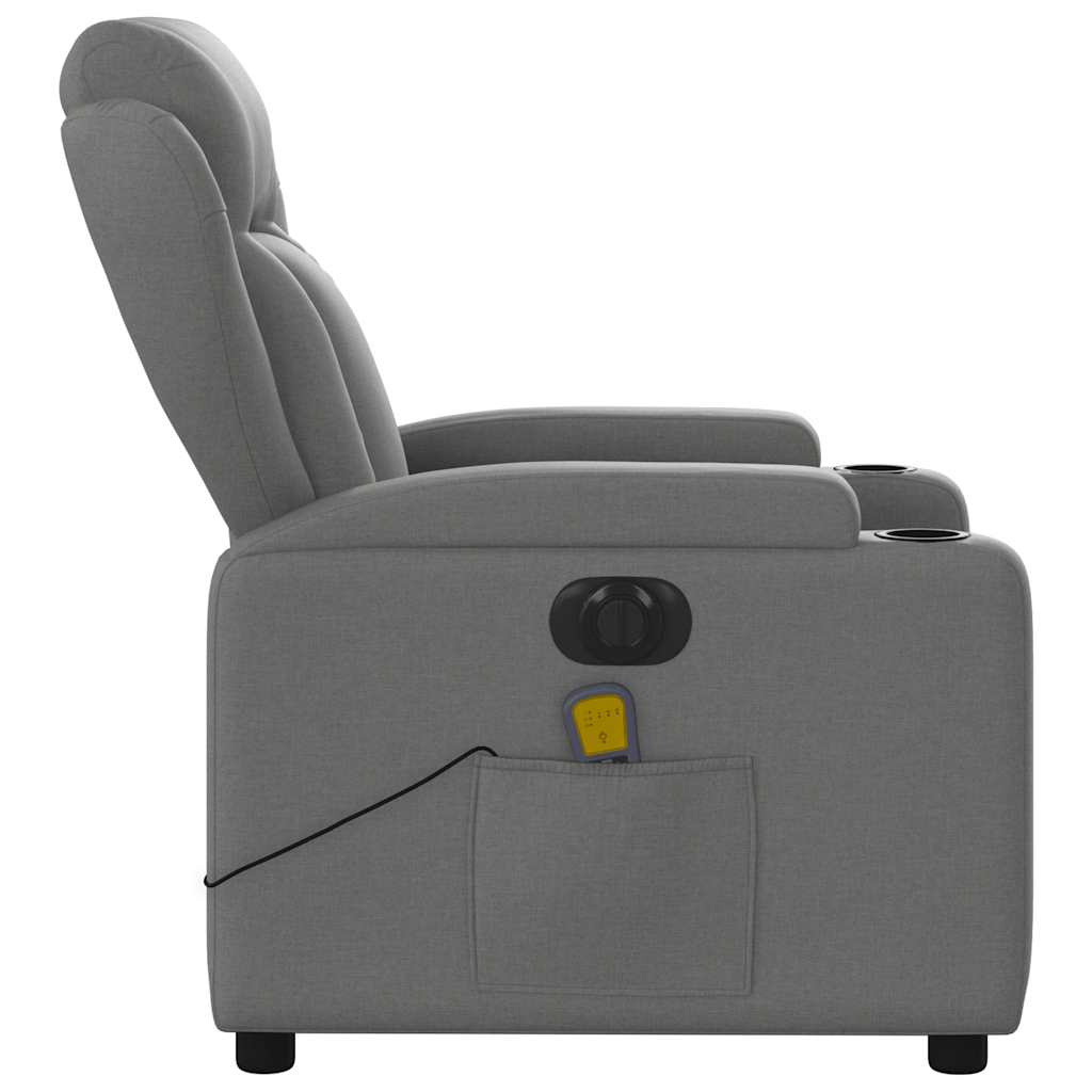 Fauteuil de massage électrique en tissu gris foncé