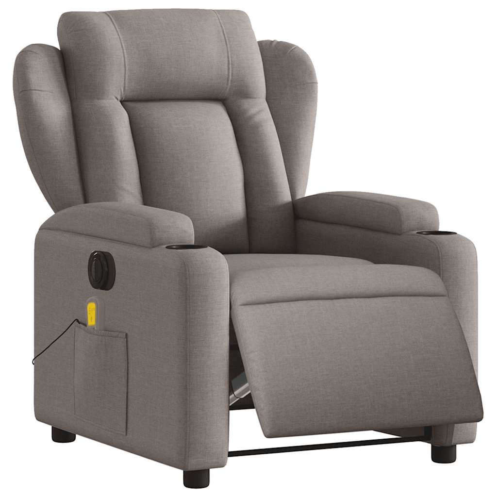 Fauteuil de massage électrique en tissu taupe