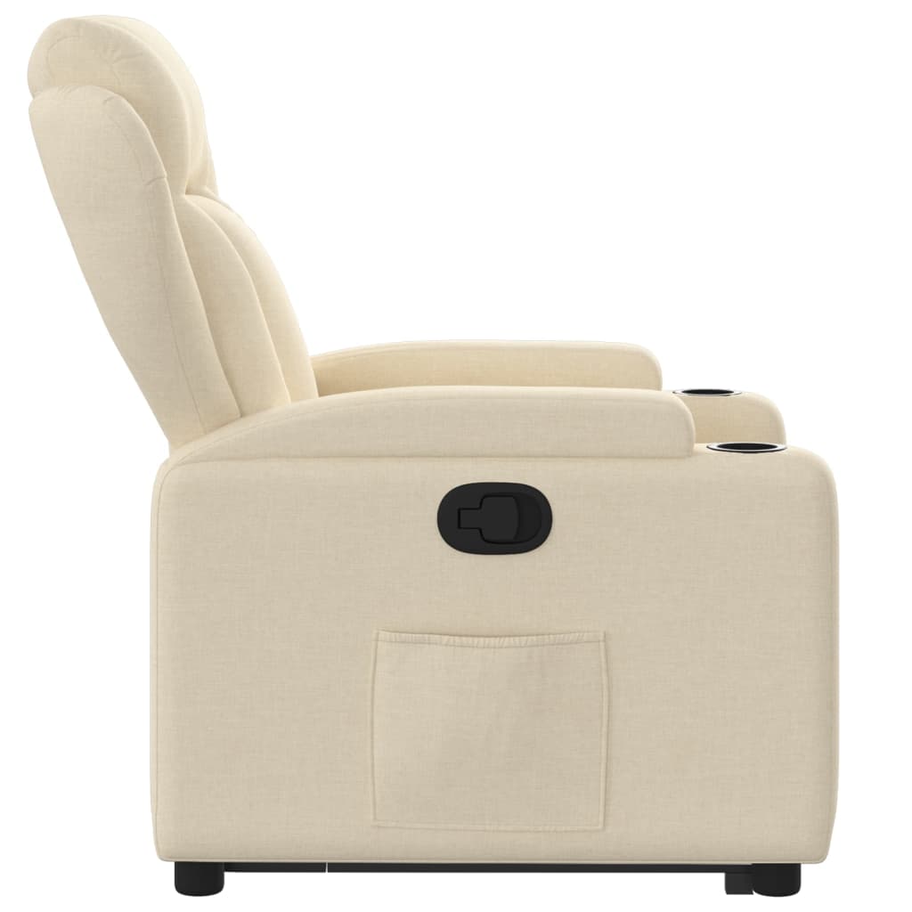 Fauteuil relax avec aide à la verticalisation en tissu crème