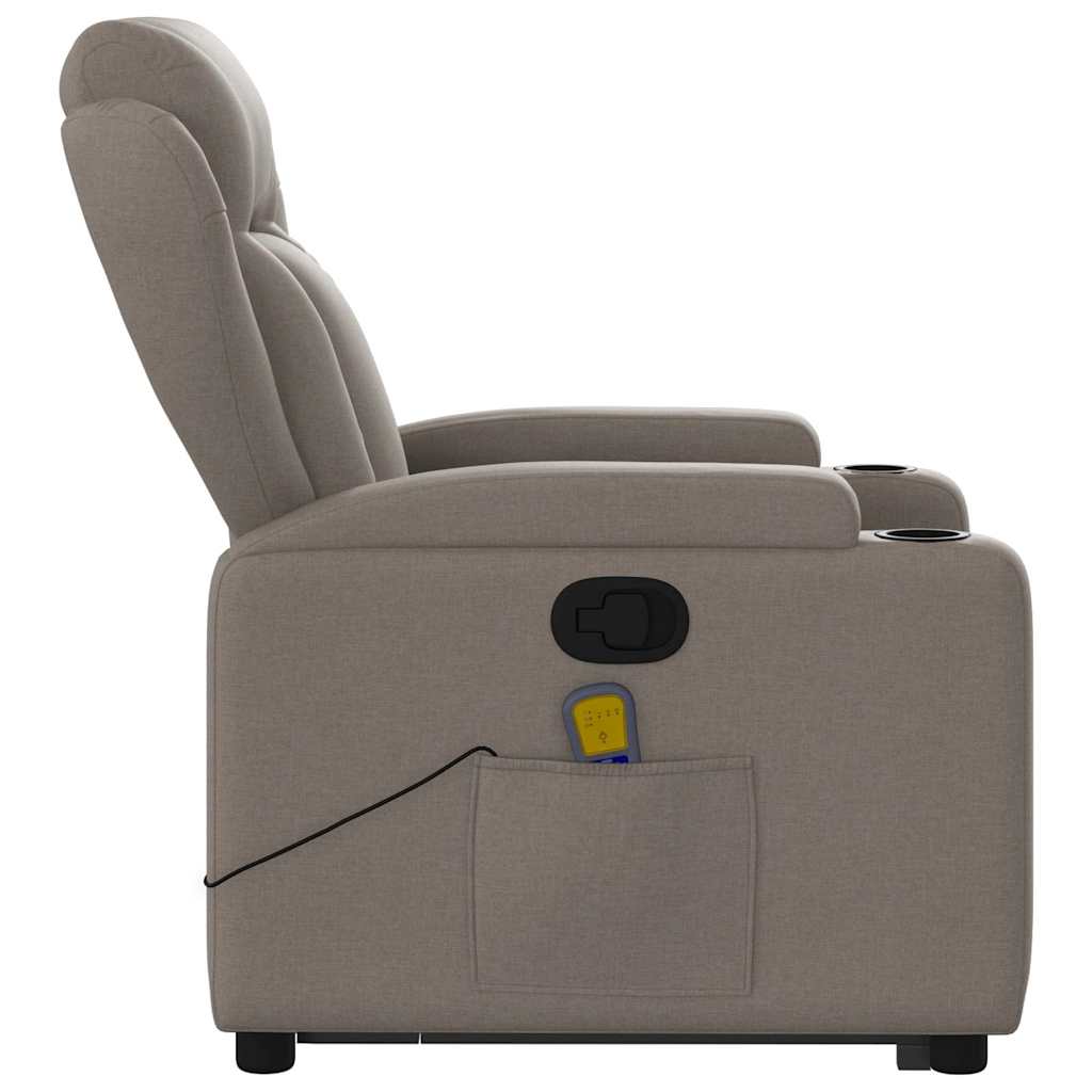Fauteuil de massage avec aide au verticalisation en tissu taupe