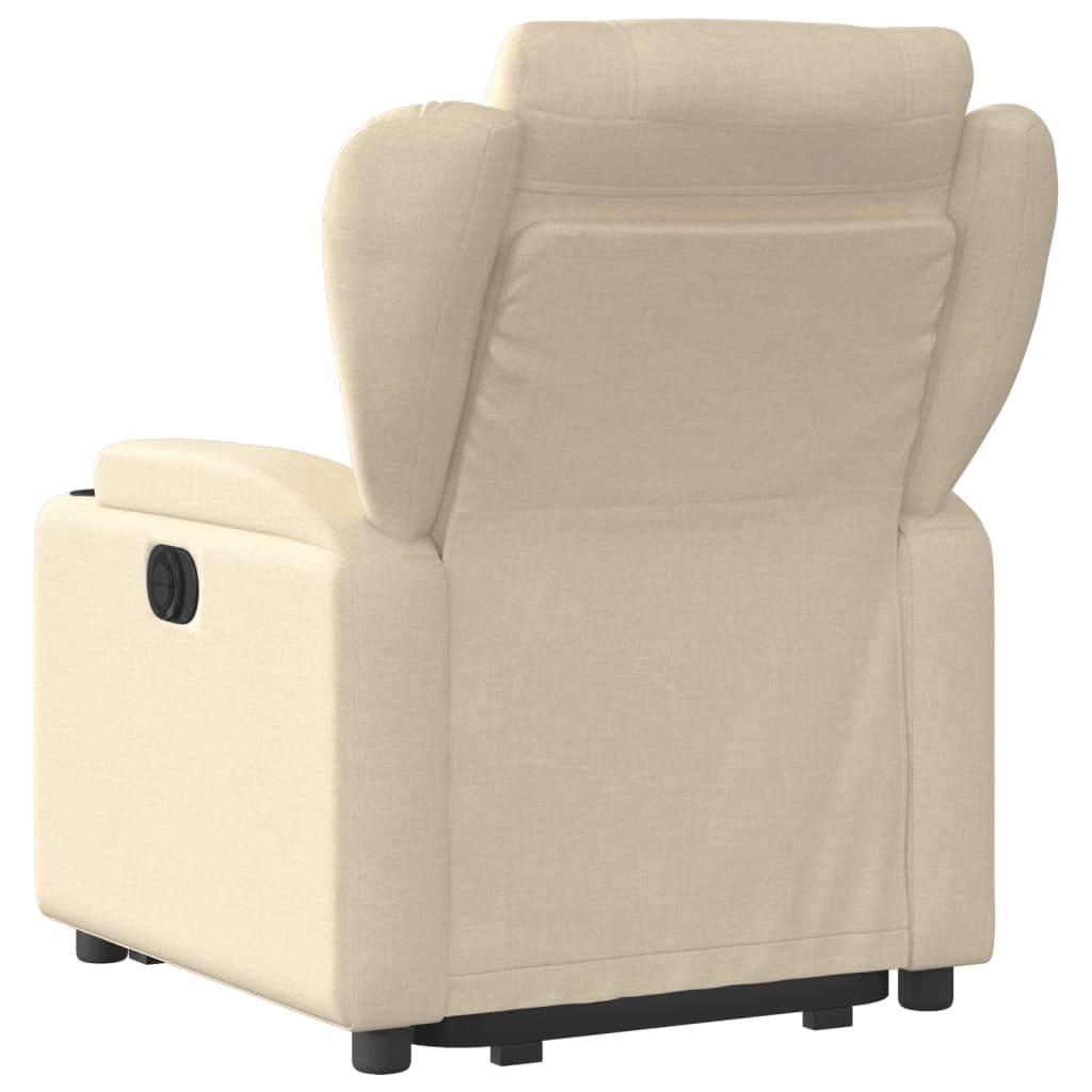Fauteuil relax avec releveur électrique en tissu crème