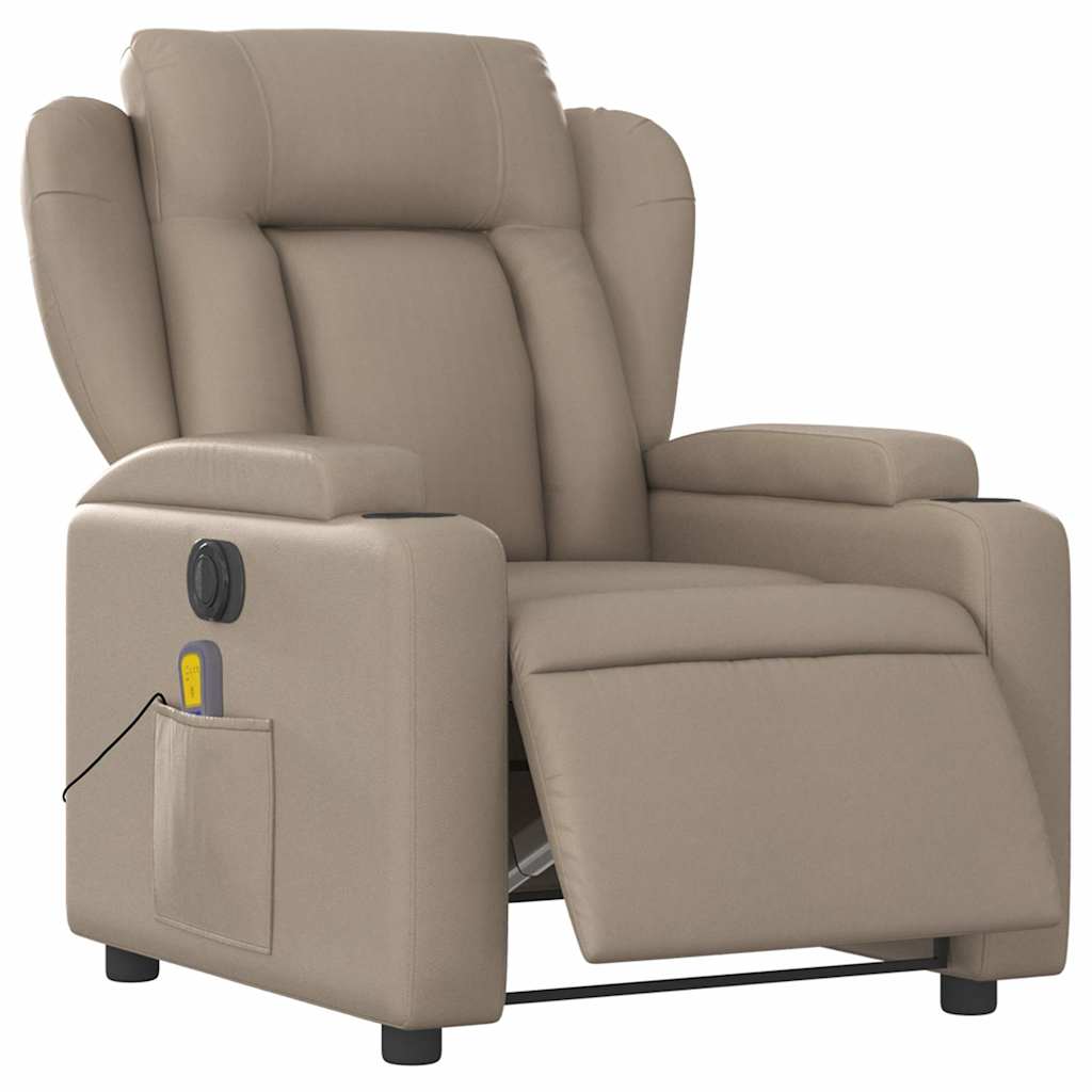 Fauteuil de massage électrique en similicuir marron cappuccino