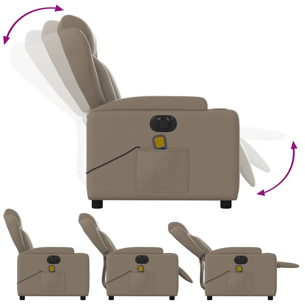 Fauteuil de massage électrique en similicuir marron cappuccino