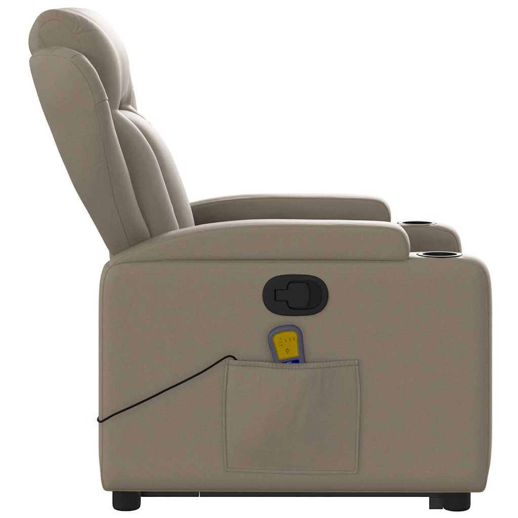 Fauteuil de massage avec aide à la verticalisation, marron cappuccino, cuir artificiel
