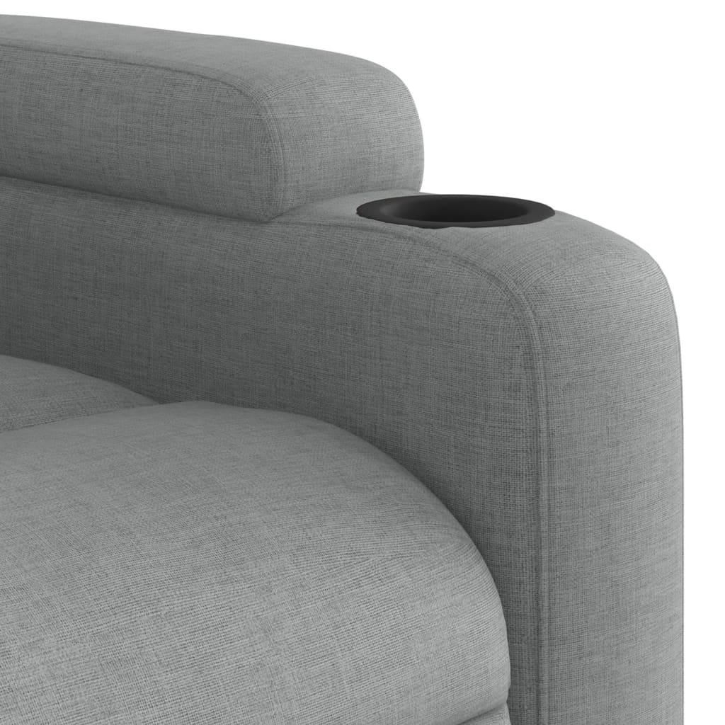 Fauteuil inclinable électrique en tissu gris clair