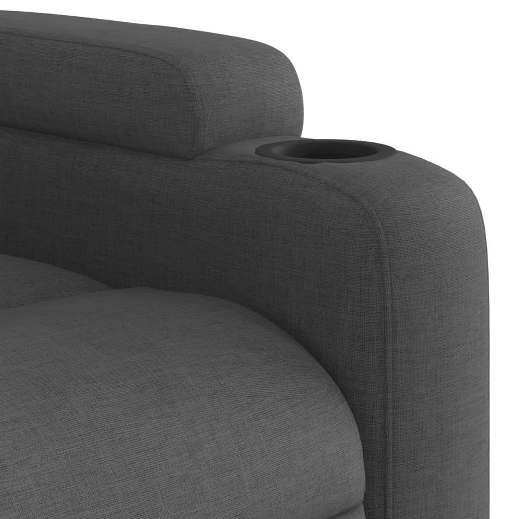 Fauteuil inclinable électrique en tissu noir