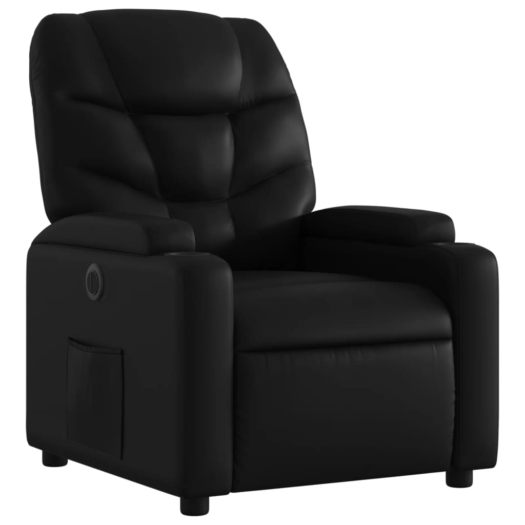 Fauteuil inclinable électrique en simili cuir noir
