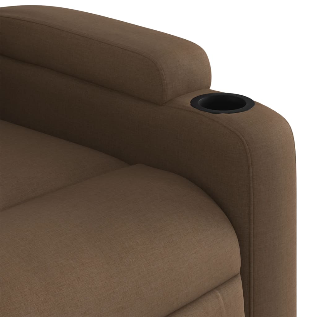 Fauteuil de massage électrique en tissu marron