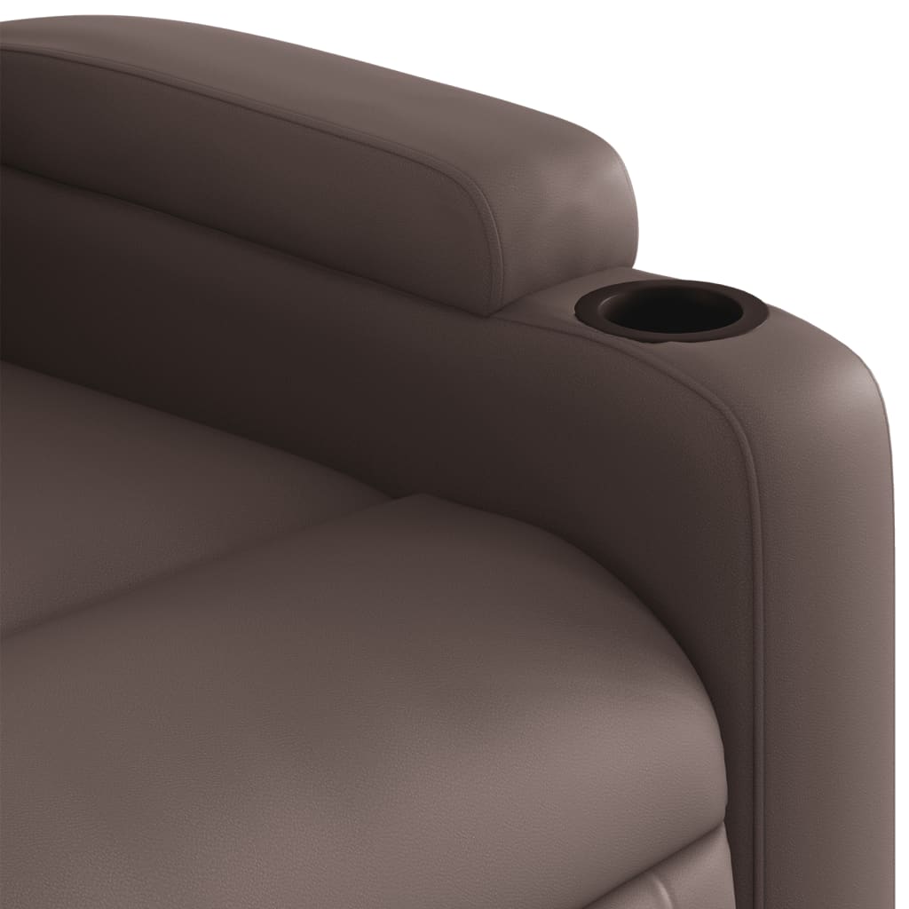 Fauteuil inclinable électrique en simili cuir marron