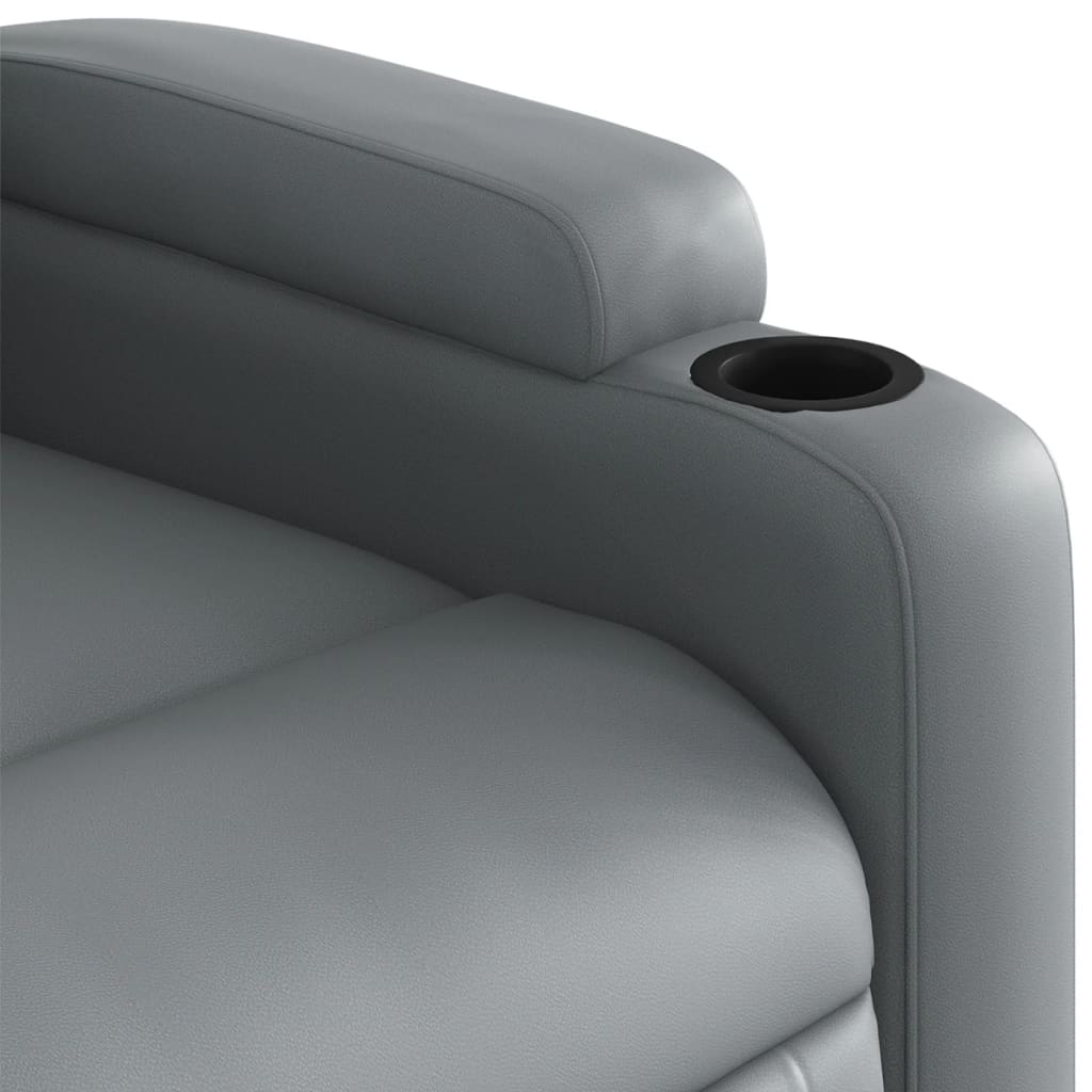 Fauteuil inclinable électrique en similicuir gris