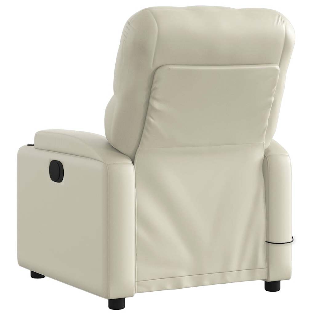 Fauteuil de massage électrique en similicuir crème