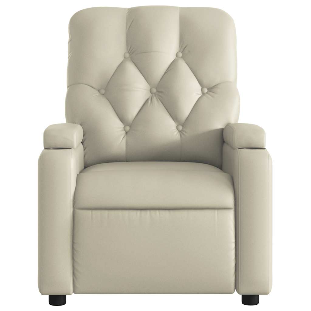Fauteuil de massage électrique en similicuir crème
