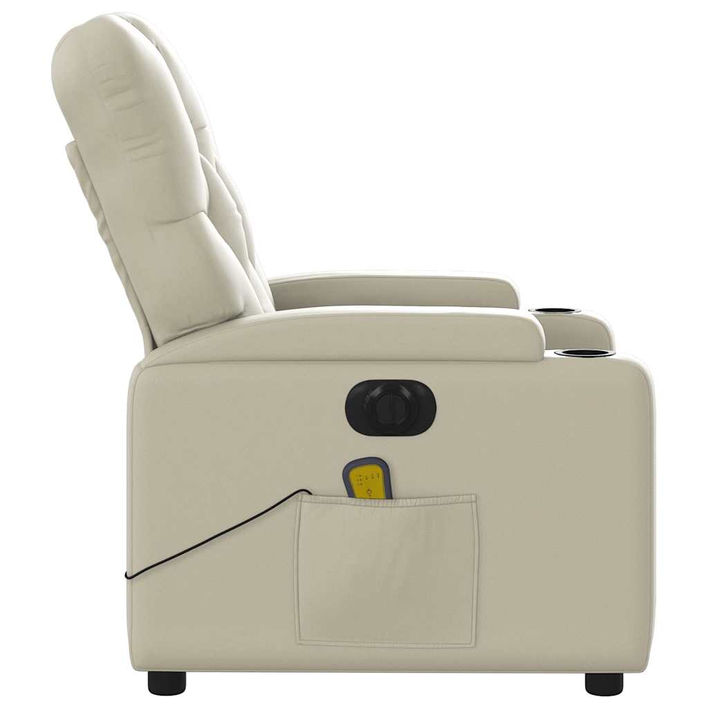 Fauteuil de massage électrique en similicuir crème