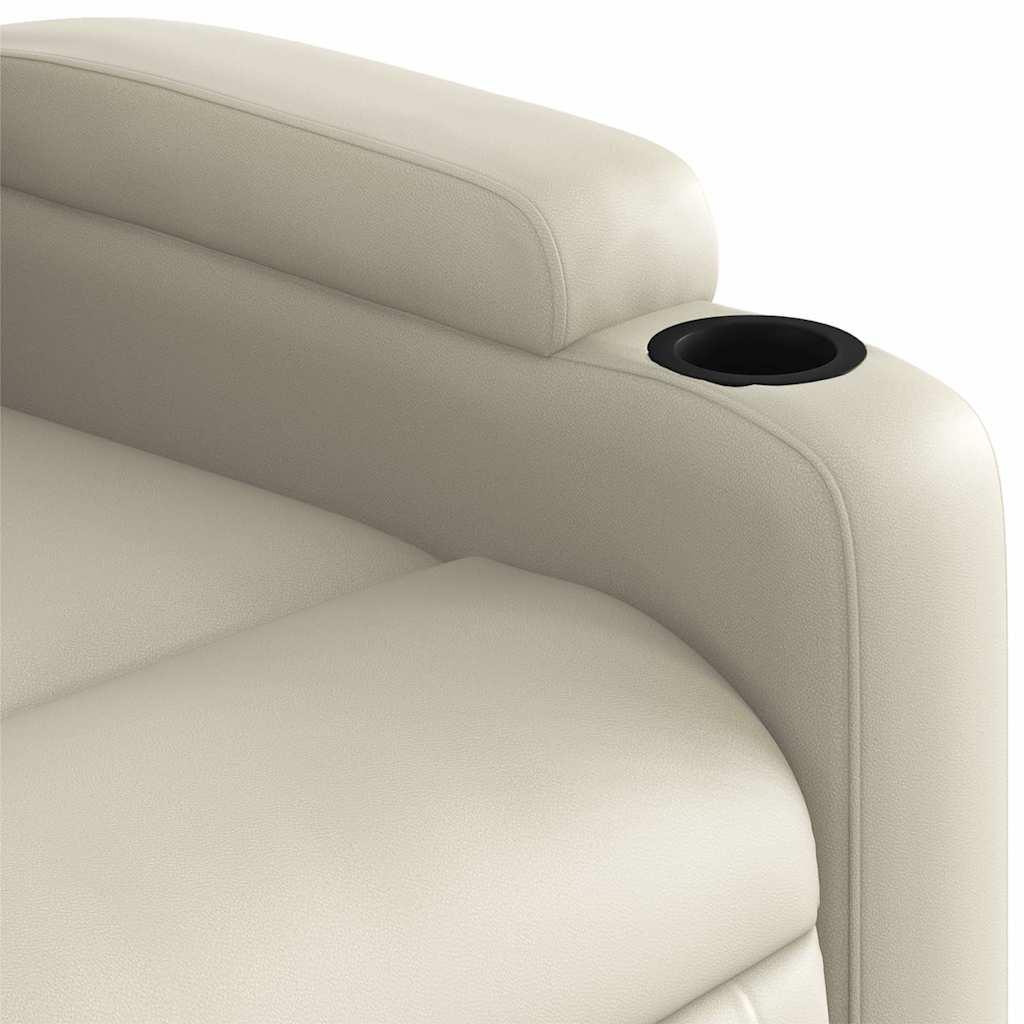 Fauteuil de massage électrique en similicuir crème