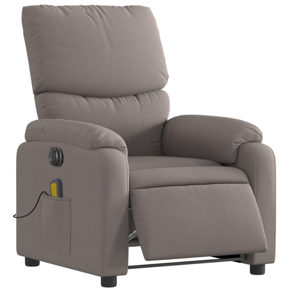 Fauteuil de massage électrique en tissu taupe