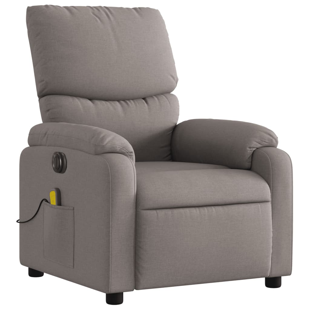Fauteuil de massage électrique en tissu taupe