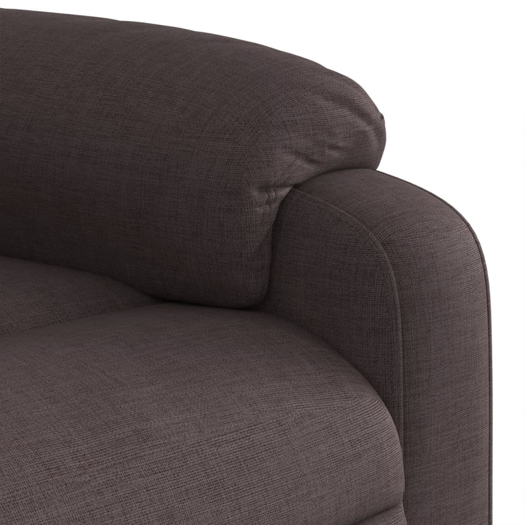 Fauteuil de massage avec aide à la verticalisation en tissu marron foncé