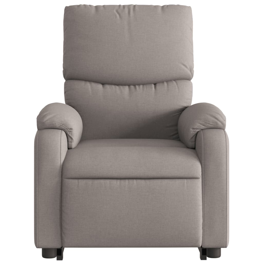 Fauteuil de massage électrique avec aide au verticalisation en tissu taupe