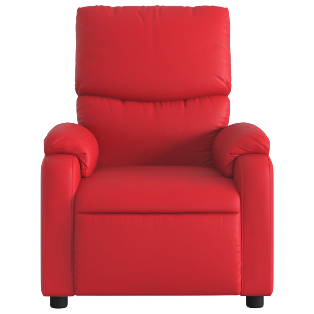Fauteuil inclinable électrique en similicuir rouge