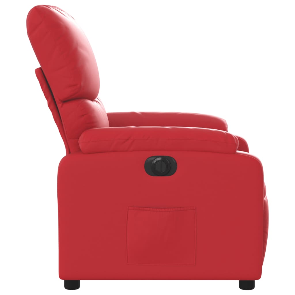 Fauteuil inclinable électrique en similicuir rouge