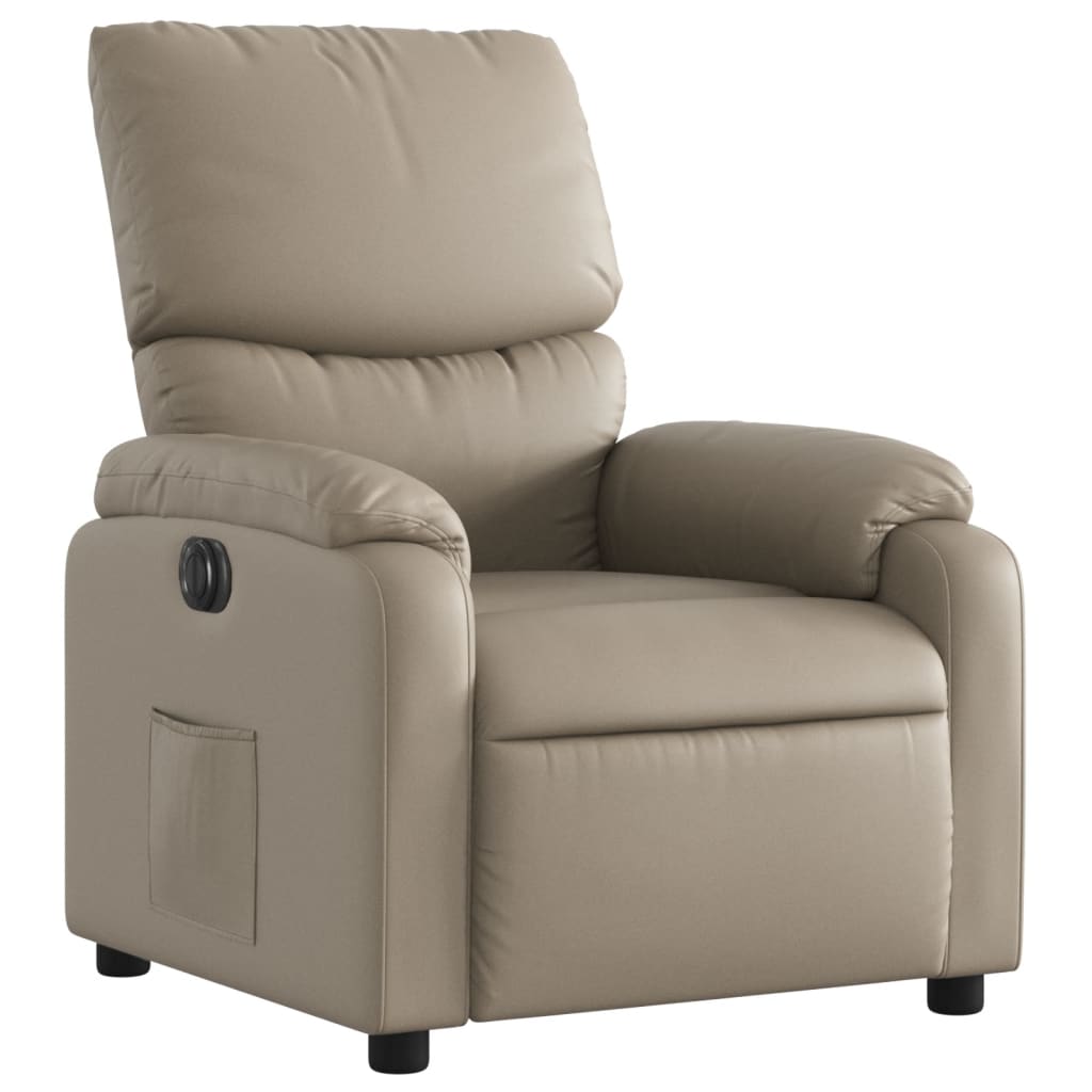 Fauteuil inclinable électrique en similicuir marron cappuccino