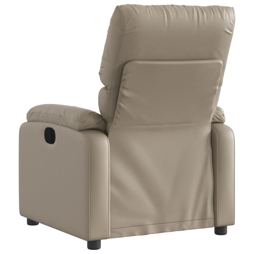 Fauteuil inclinable électrique en similicuir marron cappuccino