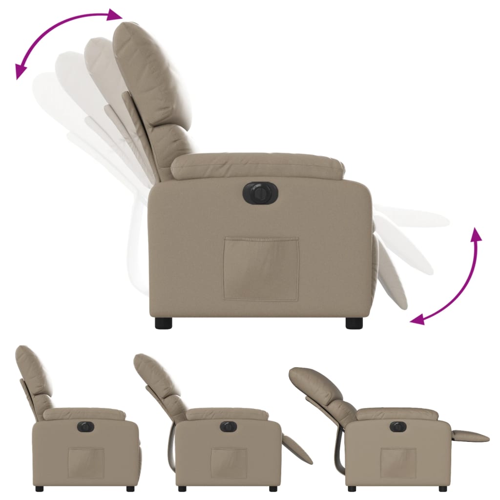 Fauteuil inclinable électrique en similicuir marron cappuccino