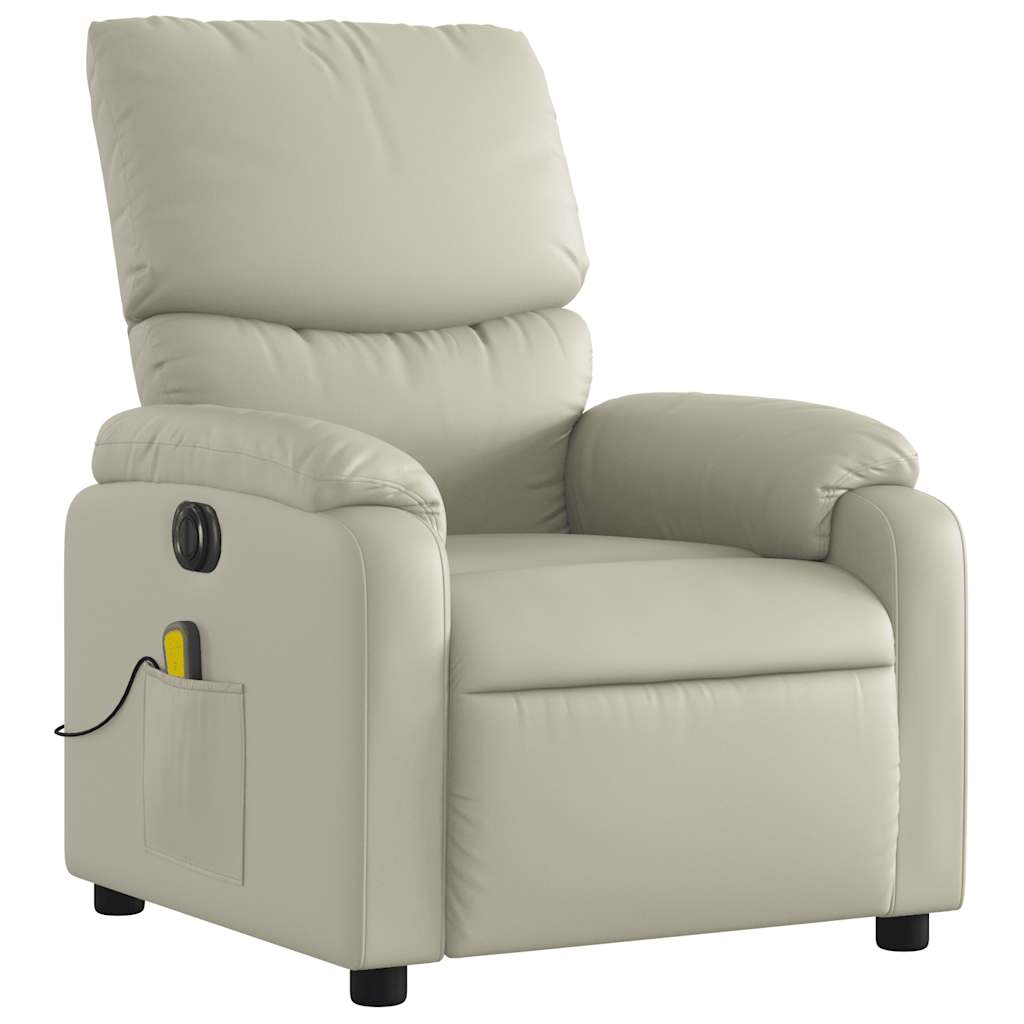 Fauteuil de massage électrique en similicuir crème