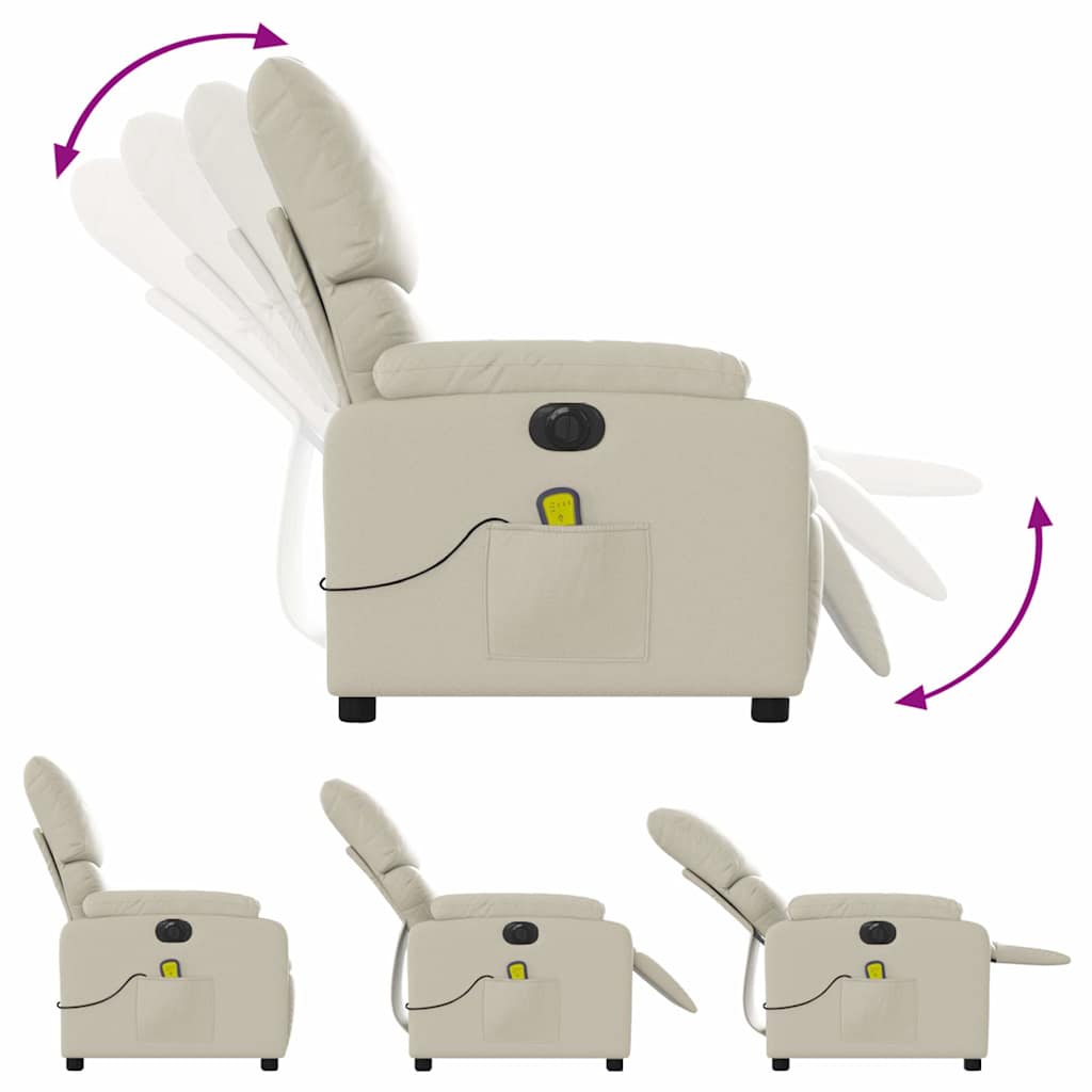 Fauteuil de massage électrique en similicuir crème