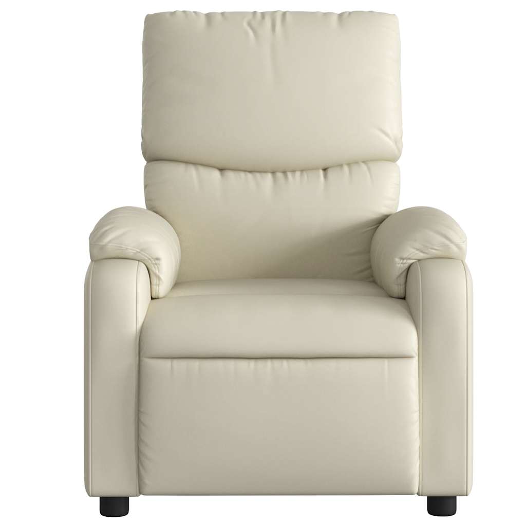 Fauteuil de massage électrique en similicuir crème