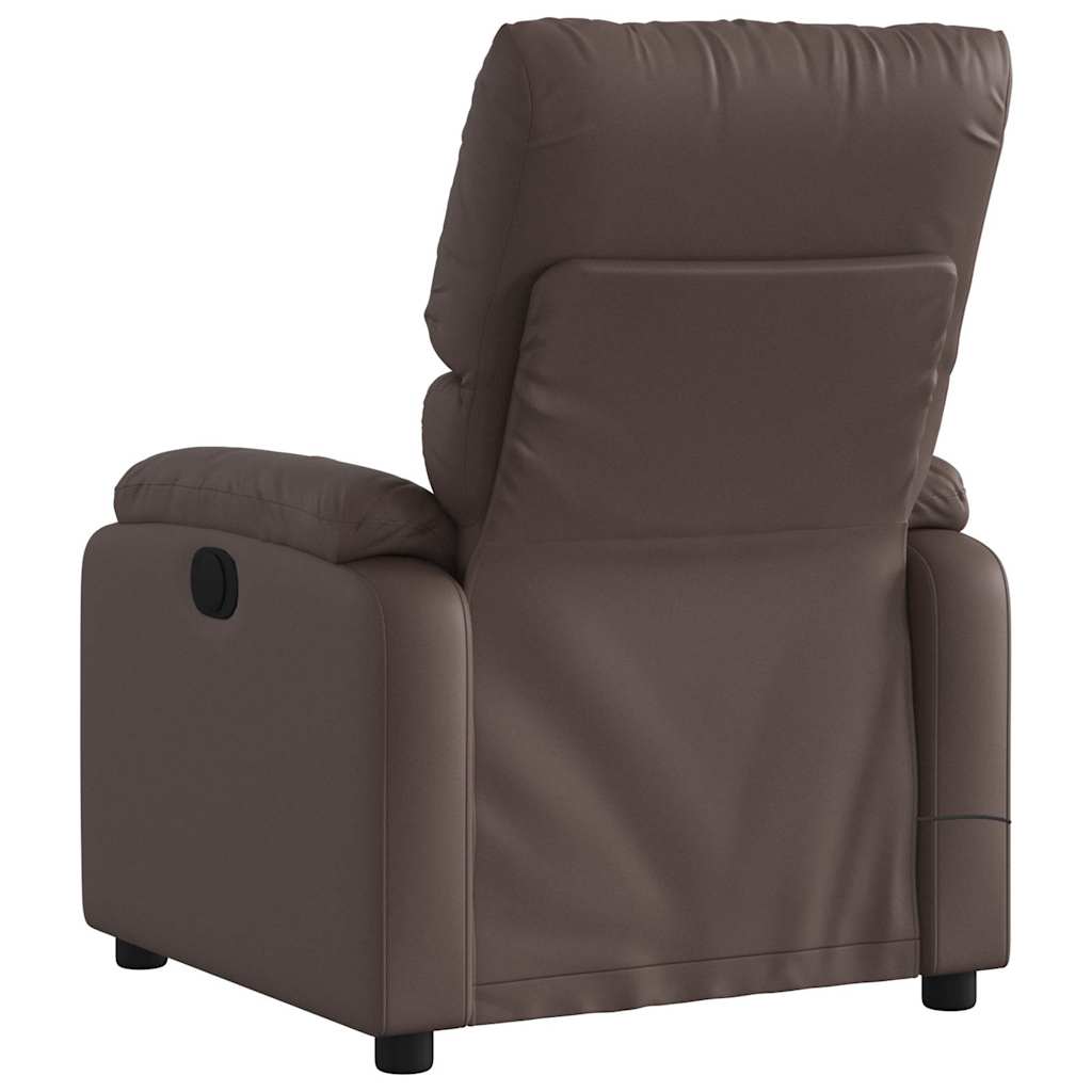 Fauteuil de massage électrique en simili cuir marron