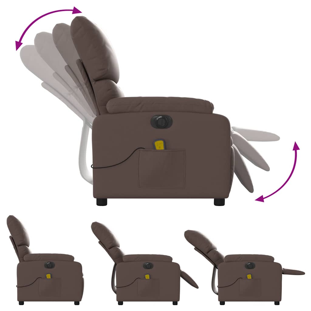 Fauteuil de massage électrique en simili cuir marron