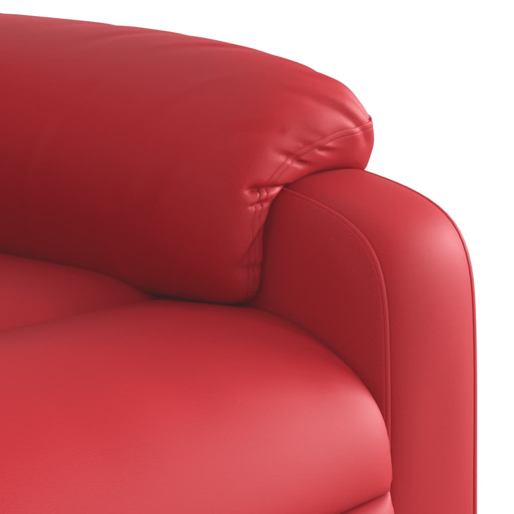 Fauteuil inclinable avec aide à la verticalisation, rouge, similicuir