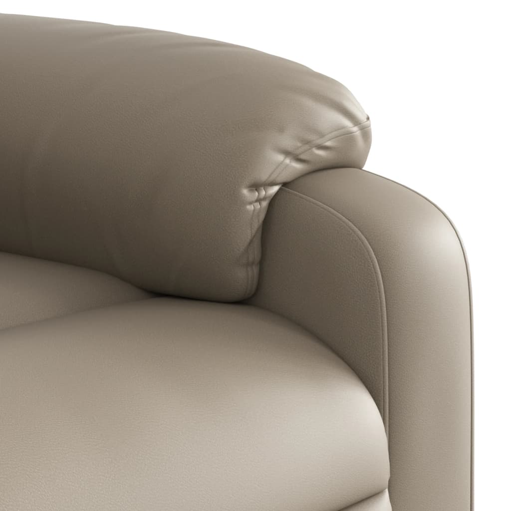 Fauteuil inclinable avec aide à la position debout en cuir artificiel marron cappuccino