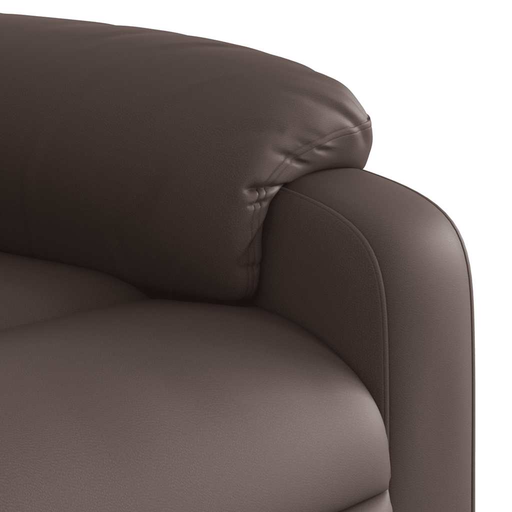 Fauteuil de massage avec aide à la verticalisation en similicuir marron