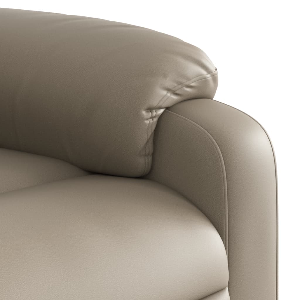 Fauteuil relax avec releveur électrique, cappuccino, cuir synthétique