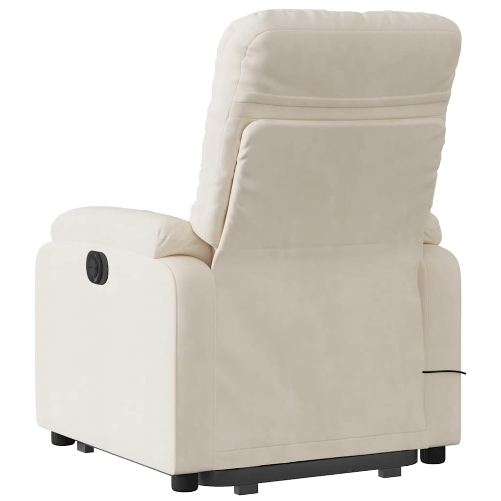 Fauteuil de massage avec aide au verticalisation en tissu microfibre beige