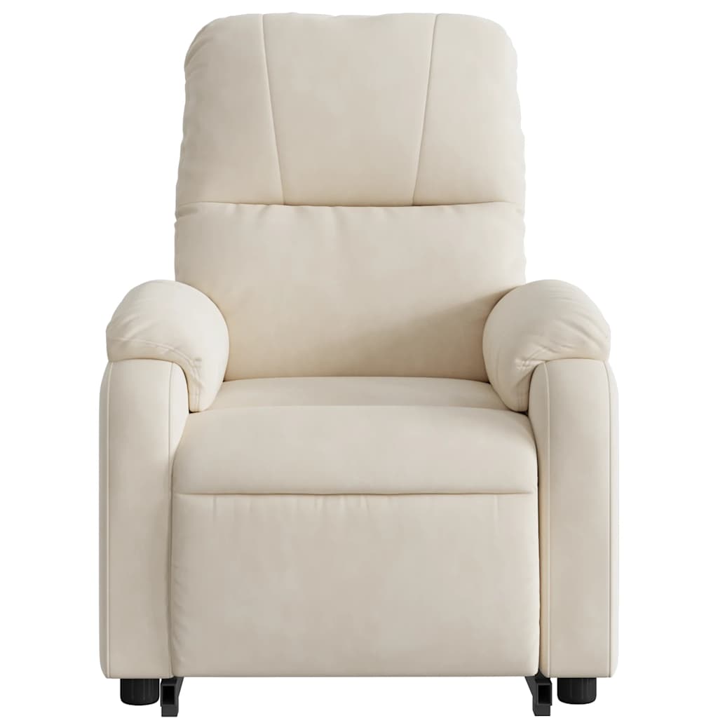 Fauteuil de massage avec aide au verticalisation en tissu microfibre beige