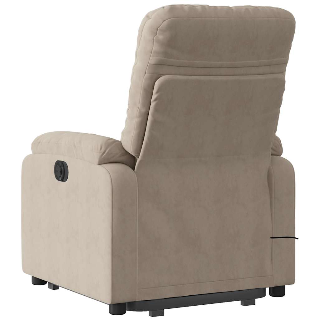 Massagesessel Aufstehhilfe Elektrisch Taupe Mikrofasergewebe