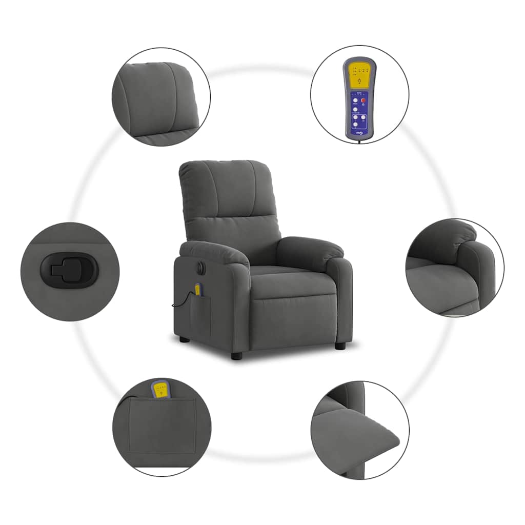 Fauteuil de massage électrique gris foncé