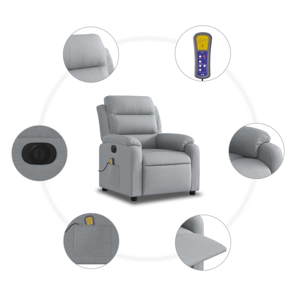 Electric massage chair light grey fabric