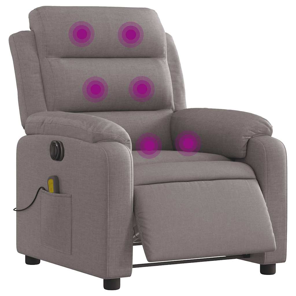 Fauteuil de massage électrique en tissu taupe