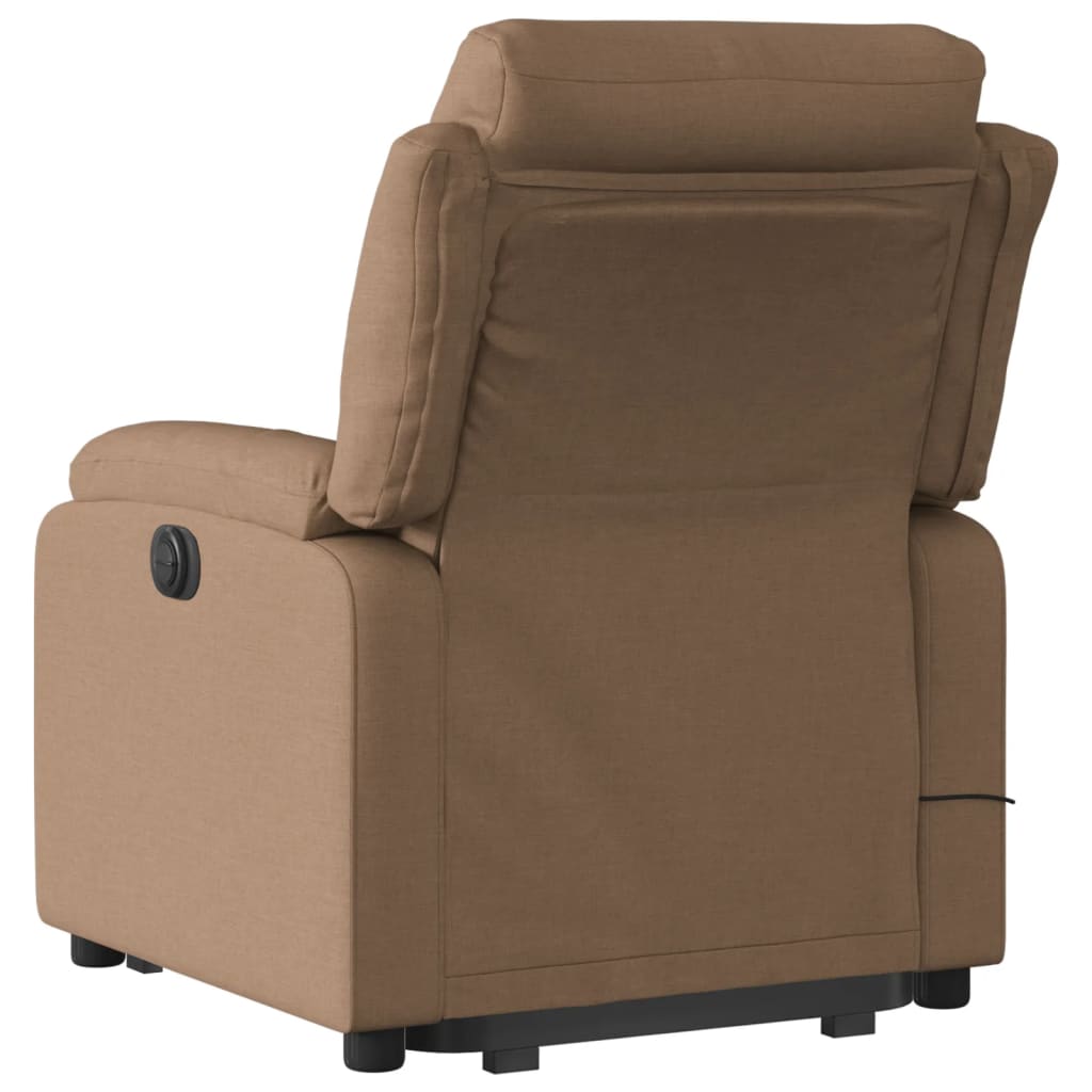 Massage chair with stand-up aid brown fabric
